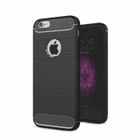 MSK® Coque Pour Apple iPhone 6 & iPhone 6S Coque Motif fibre carbone Resilient TPU Case Antichoc Protection cover - Noir