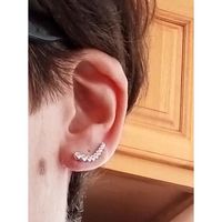 Boucles d'oreilles" lobes"zirconium argent massif 925°°° rhodié garanti 10 ans