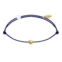Les Poulettes Bijoux - Bracelet Lien Petite Perle Plaqué Or - Classics - Bleu Navy