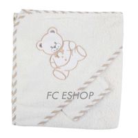 Parure de bain bébé nounours - Marque - Beige - 70x70 cm - éponge 90% coton 10% polyester