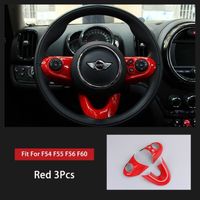 Décoration Véhicule,Housse d'autocollant de volant de style de voiture pour Mini Cooper One S JCW F54 Clubman F55 F56 - Type Red