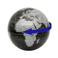 Home Decor - Globe Terrestre Rotatif Noire avec Lumiere 14 cm - 40254MD