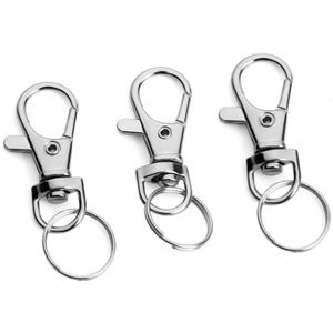 Lot De 30 Mousquetons Tournants - Porte-clés En D En Zinc - Parfaits Pour Clés, Sacs, Bricolage - 9