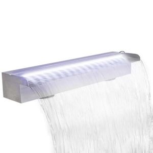 FONTAINE DE JARDIN Lame d'eau à LED pour piscine - AKOZON - BLL - Acier inoxydable SS304 - 33 LED blanches