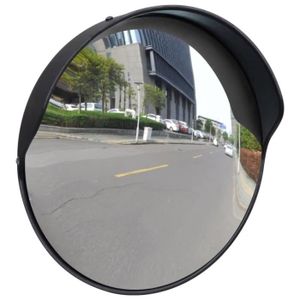 MIROIR DE SÉCURITÉ Miroir de trafic convexe d'extérieur Plastique PC Noir 30 cm-AKO7364123460930