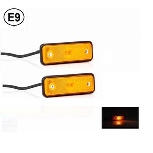 LED Autolamps - Feu de position LED blanc+orange universel Ø80 x 40mm câble  40cm 12V LED Feux de voiture