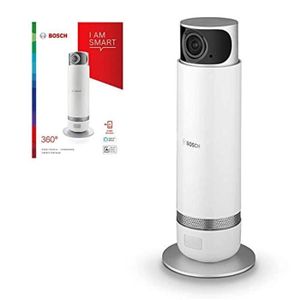 CAMÉRA IP Caméra de surveillance sans fil WiFi Bosch Smart Home (détection panoramique à 360° par rotation, compatible avec Alexa, pour utilis