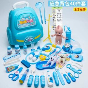 DOCTEUR - VÉTÉRINAIRE 40pcs sac bleu - Ensemble de jouets de dentiste pour enfants, jeu de médecin pour filles, jeu de simulation d