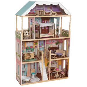 Large en Bois Maison de poupées barbie taille avec ascenseur et Jeu de 10 accessoires par boppi 