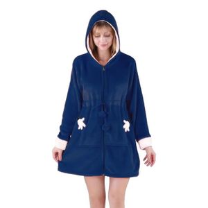 ROBE DE CHAMBRE Peignoir bleu 3XL robe de chambre veste d'intérieur en polaire lingerie nuit femme