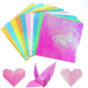 JEU DE ORIGAMI Lot de 100 feuilles de papier origami carré nacré coloré à la main pour loisirs créatifs135