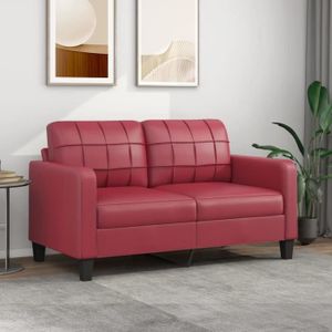 CANAPÉ FIXE Divan - Sofa Moderne Canapé à 2 places - Rouge bordeaux 140 cm Similicuir 23,8Kg, FR2023