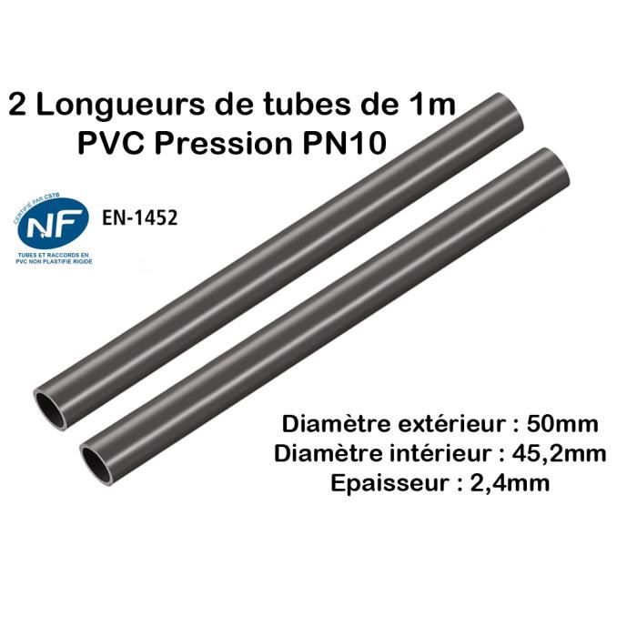 Tube PVC Pression 63 x 50 Longueur 3 m PN16