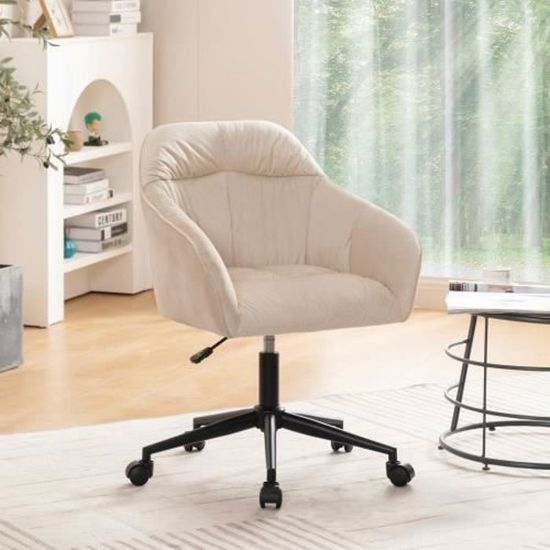 Chaise pivotante de bureau Vert foncé Velours