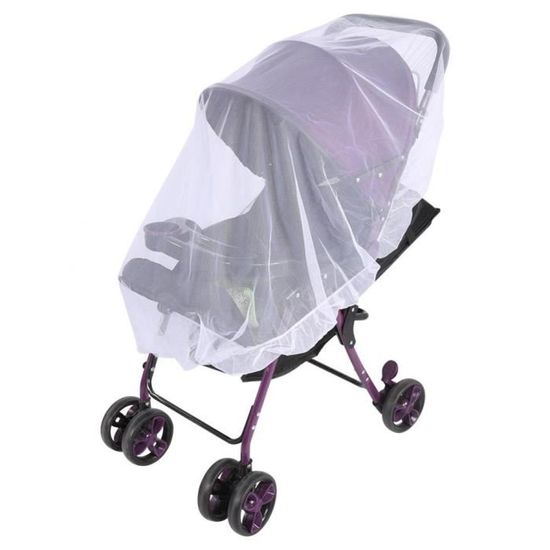 Moustiquaire Universelle Poussette 150x130cm - Protection Anti-moustiques/guêpes - Lavable - Blanc