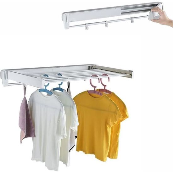 Cintre mural rétractable sans perçage, rangement vêtements, multifonctionnel pour penderie/salle