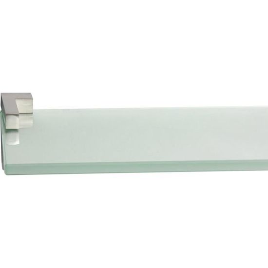 Étagère Murale Verre 6 Mm Satiné 50 X 12 Cm – Avec Clips Argentés, Design Moderne Et Robuste