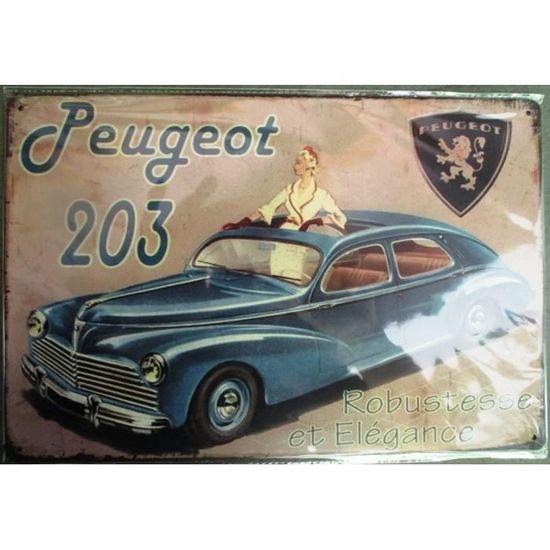 Plaque Métal Vintage Peugeot 604 - Décoration Auto