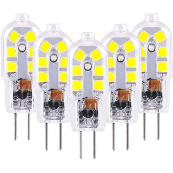 AMPOULE ELINKUME 5X Ampoules G4 LED 2W Blanc Froid 6,000K &Eacute;conomie d'&eacute;nergie &Eacute;quivalent 20W Lampe G4 Halog&631