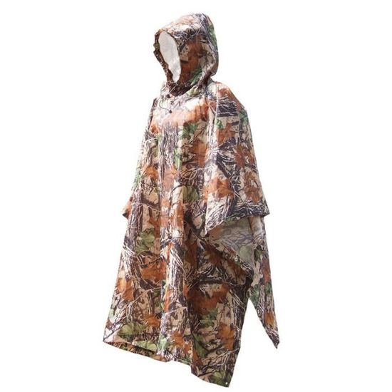 HYCOPROT Poncho De Pluie 3 En 1 Imperméable Léger - Cape Multifonction Avec Capuche Et Poche