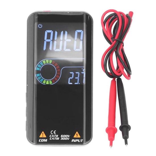 Multimètre Numérique 600V - Voltmètre Testeur Continuité Résistance Diode Avec Support Pliable