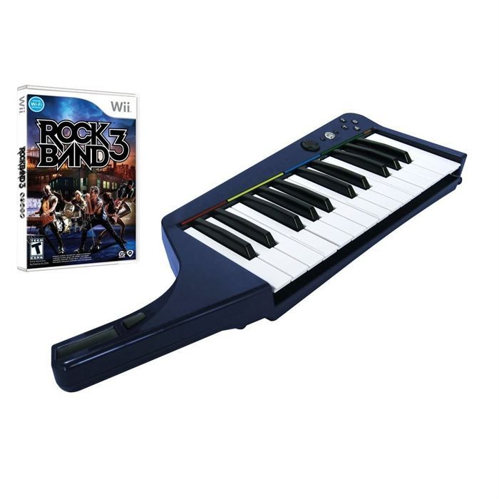 CLAVIER PRO + JEU OFFICIEL ROCK BAND 3 / Wii