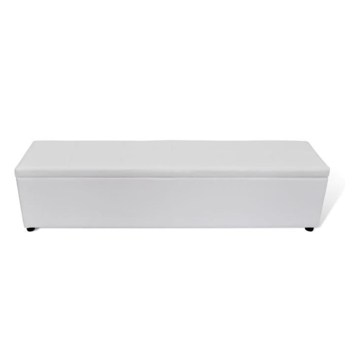 CEN Banc banquette coffre de rangement blanc taille large