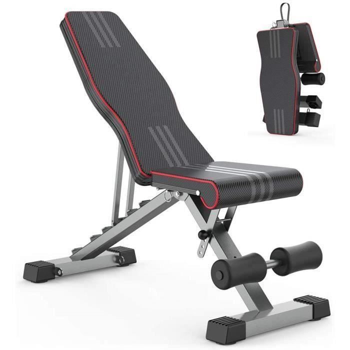 Banc de Musculation Pliable, Banc D'entraînement de Remise en Forme Inclinable 0 - 180°,Équipement de fitness,Noir