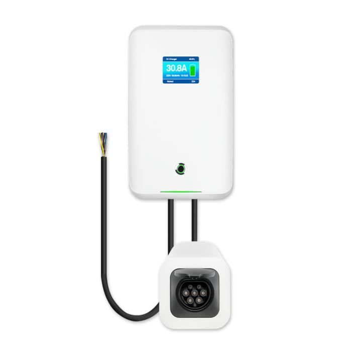 Morec 7kw32A Monophasé VE Wallbox Borne de Recharge avec socket de Type 2,1 mètre de câble d’alimentation,Câble de charge non inclus