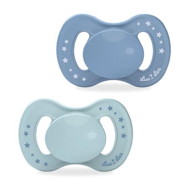 Luc et Léa Sucette Anatomique Végétale 6-18m Bleu Lot de 2