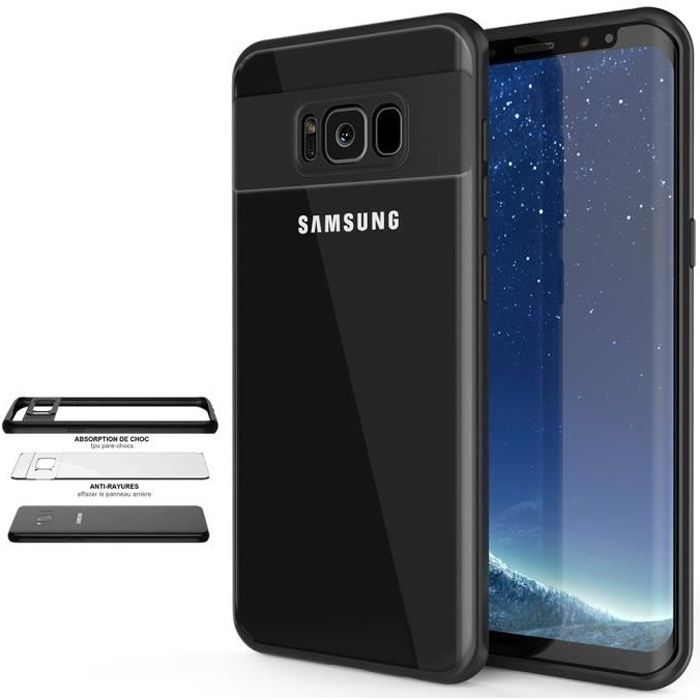 Coque Pour Samsung S8 Plus Silicone Noir Mat Antichocs
