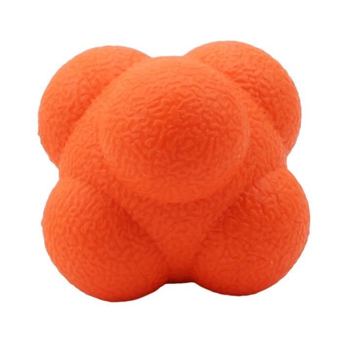 appareil de massage manuel -Balle de réaction hexagonale Silicone agilité Coordination réflexe ...- Modèle: Orange - ZOAMFWZDA05032