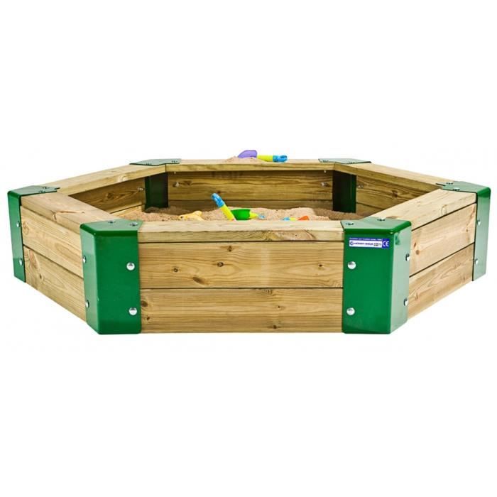 Hörby Bruk bac à sable 150 x 110 x 28 cm brun/vert