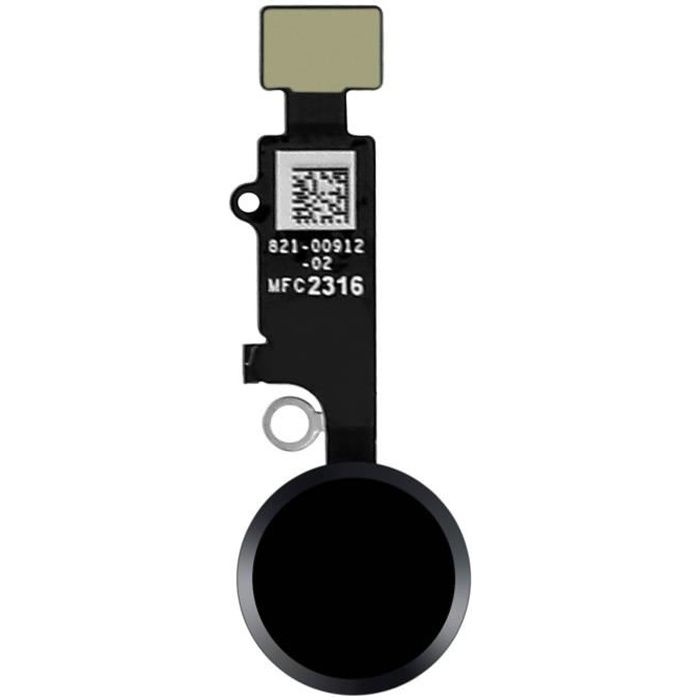 Bouton Home Complet iPhone 7 Bouton principal + nappe de connexion Noir
