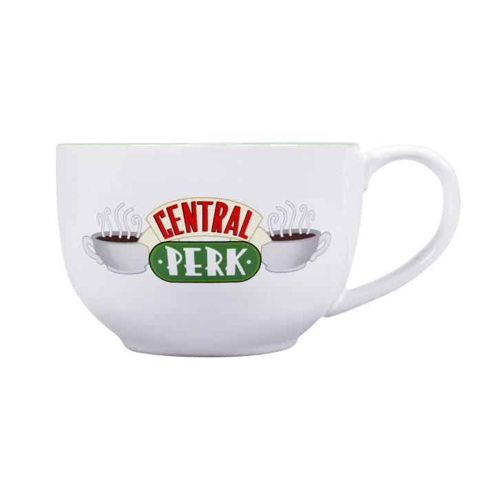 Tasse XL Friends Logo blanc-vert, imprimé, 100 % céramique, capacité env. 500 ml.
