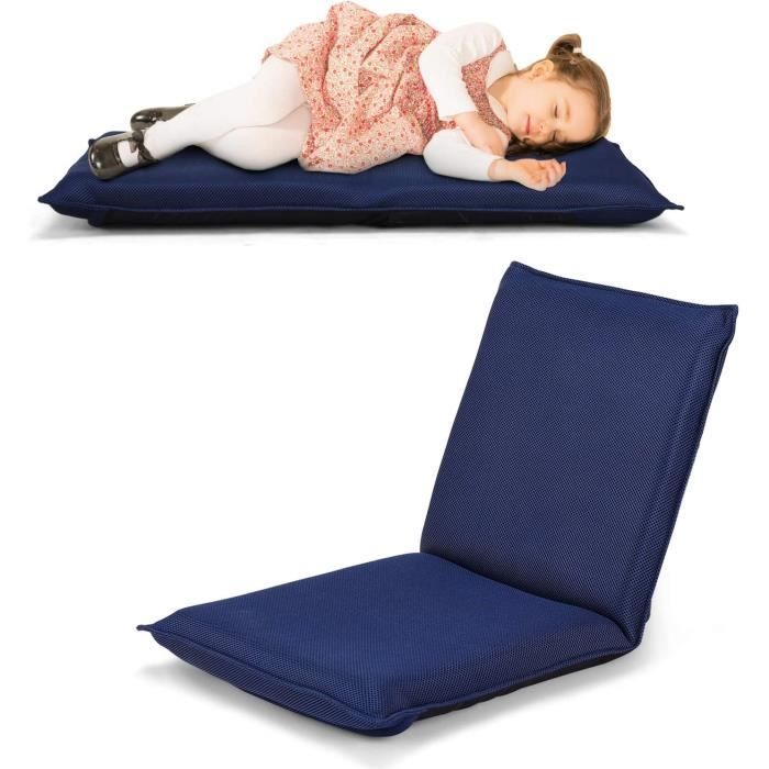 COSTWAY Chaise de Sol Pliable, Tatami Inclinable en 6 Position, Idéal pour Chambre, Salon, Bureau, 44 x 54,5 x 53,5 cm (L x l x H)