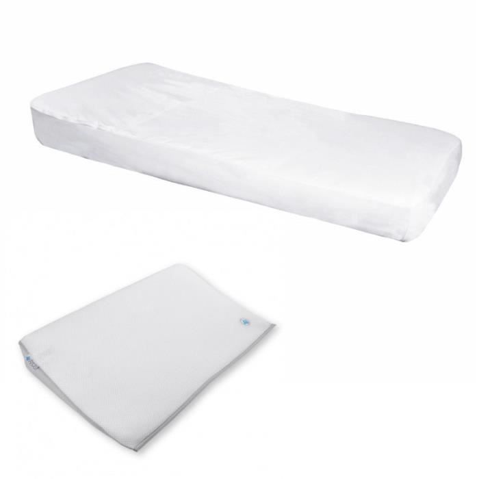 Monsieur B/éb/é /® Plan inclin/é 15/° d/éhoussable avec mousse /à m/émoire de forme anti-bact/érien Norme CE 40 60 ou 70 cm de large