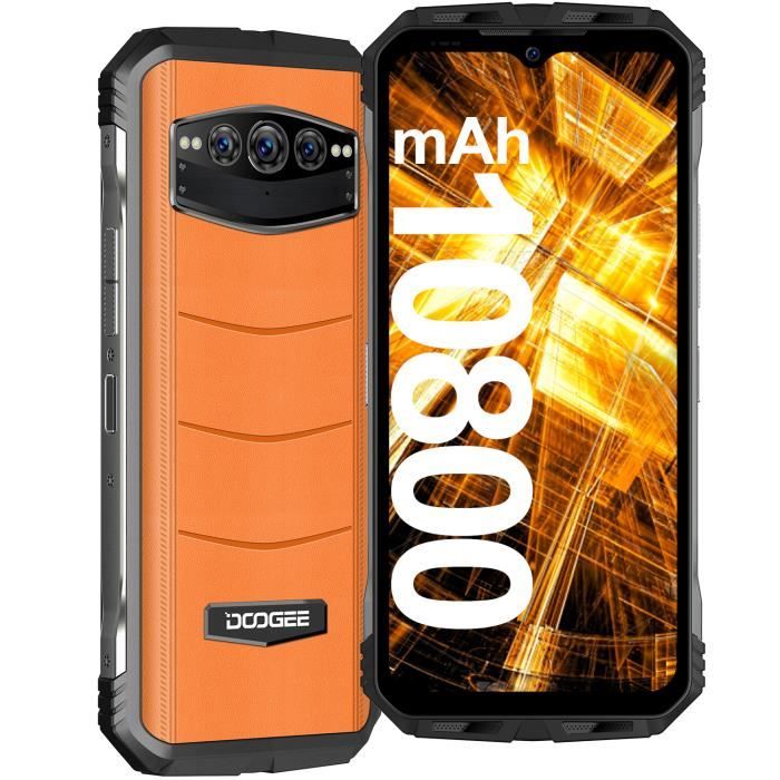 Telephone Portable Robuste DOOGEE V30 eSIM Smartphone SONY® Caméra 15Go+256Go 10800mAh Grande batterie Carte T-Flash 2To - Orange