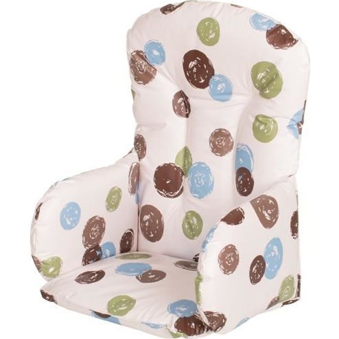 GEUTHER Coussin de Chaise Haute PVC Matelassé Thème Pois