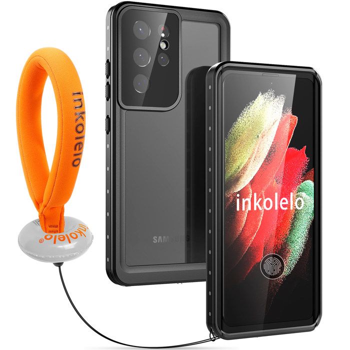 inkolelo Coque Étanche pour Samsung Galaxy S21 Ultra [Certifiée IP68] Full Body Protection écran intégré Anti-Neige Waterproof, Noir