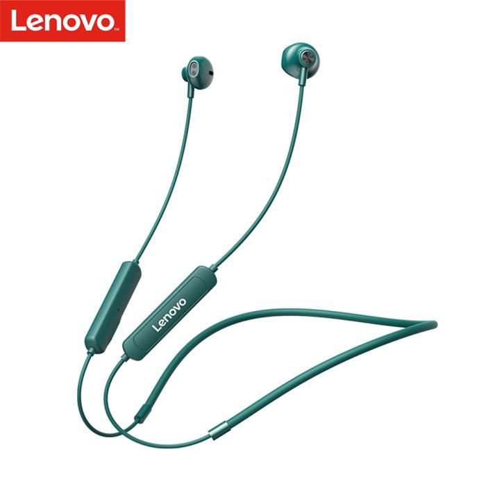 Casque de sport pour écouteurs sans fil Lenovo SH1 BT5.0 avec double réduction du bruit - pilote dynamique - IPX5 Casque intra-aur