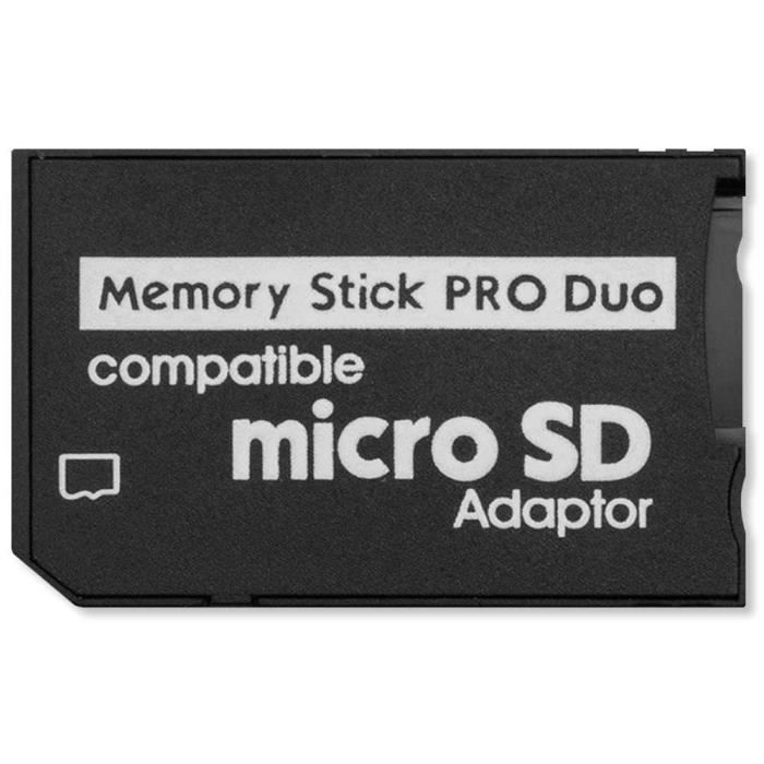 OCIODUAL Adaptateur de Carte Mémoire Micro SD 64GB vers Memory Stick PRO MS Noir Convertisseur Lecteur pour PSP 1000-2000-3000
