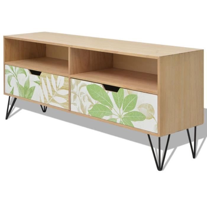 Meuble TV scandinave contemporain MDF 120 x 30 x 50 cm Marron