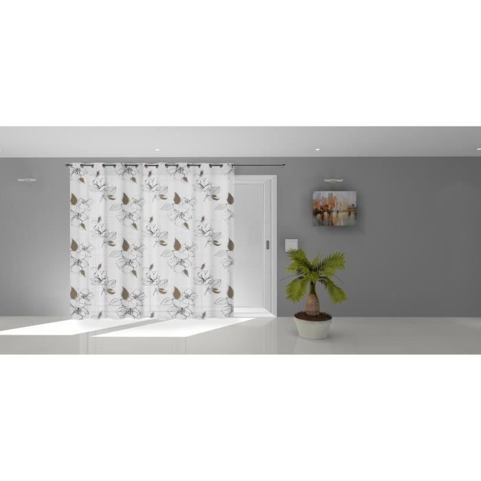 SOLEIL D'OCRE Voilage à oeillets Lucile - 280 x 250 cm - Blanc