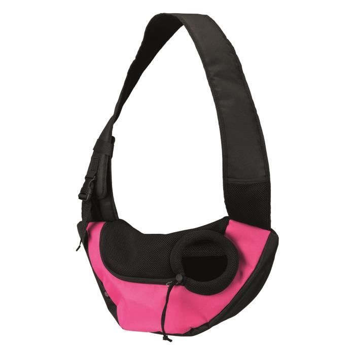 TRIXIE Sac frontal Sling - 50 × 25 × 18 cm - Rose et noir - Pour chien