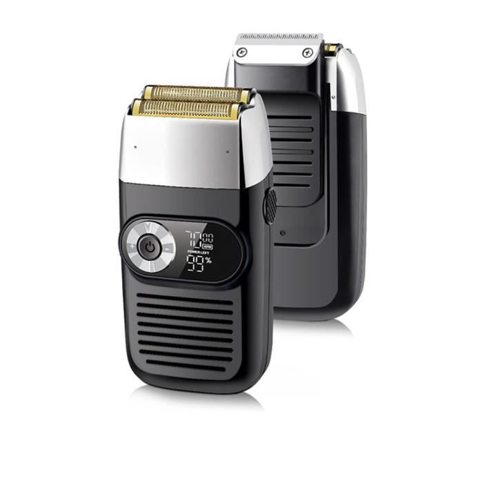 WLISTH Rasoir Electriques Homme Réglage 3 Vitesses Affichage de la Batterie LCD Rechargeable Par USB Tête Rasée