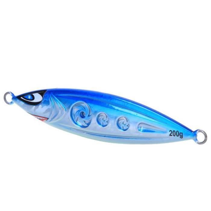 BS01596-EJ.life Noctilucence Lure 200g Jigging 3D Noctilucence leurre de poisson artificiel appât outil de pêche en eau salée (ble