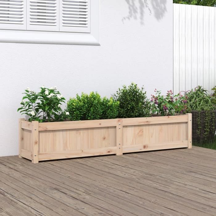 vidaXL Jardinière 150x50x50 cm Bois de pin - vue 3