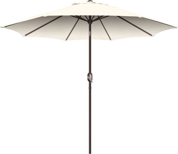 Parasol De Terrasse De 2,7 M - Parasol De Table Imperméable Avec Bouton