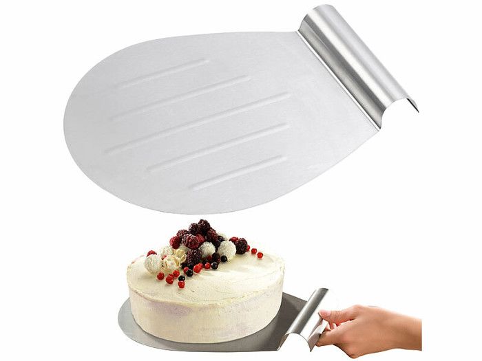 Poussoir à gâteau Plateau de transfert de pizza à gâteau en acier